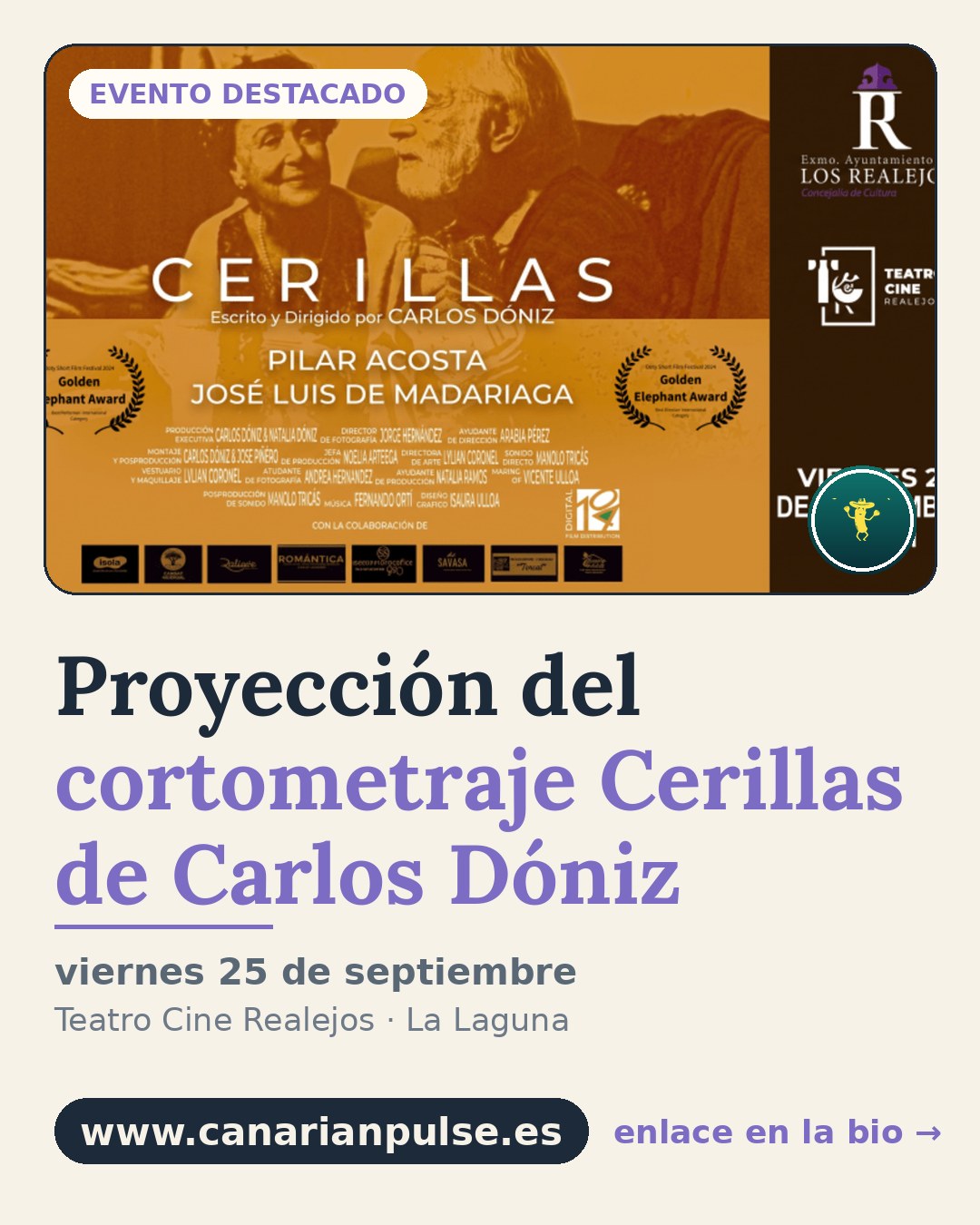 Proyección del cortometraje Cerillas de Carlos Dóniz