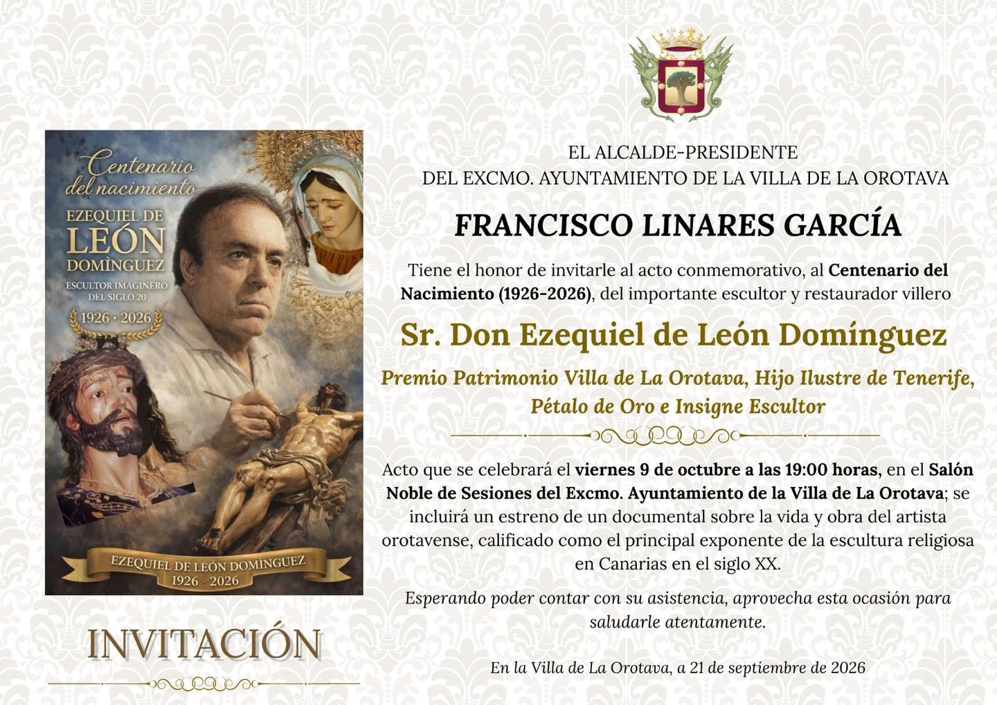 Estreno documental: Centenario del nacimiento de Ezequiel de León Domínguez