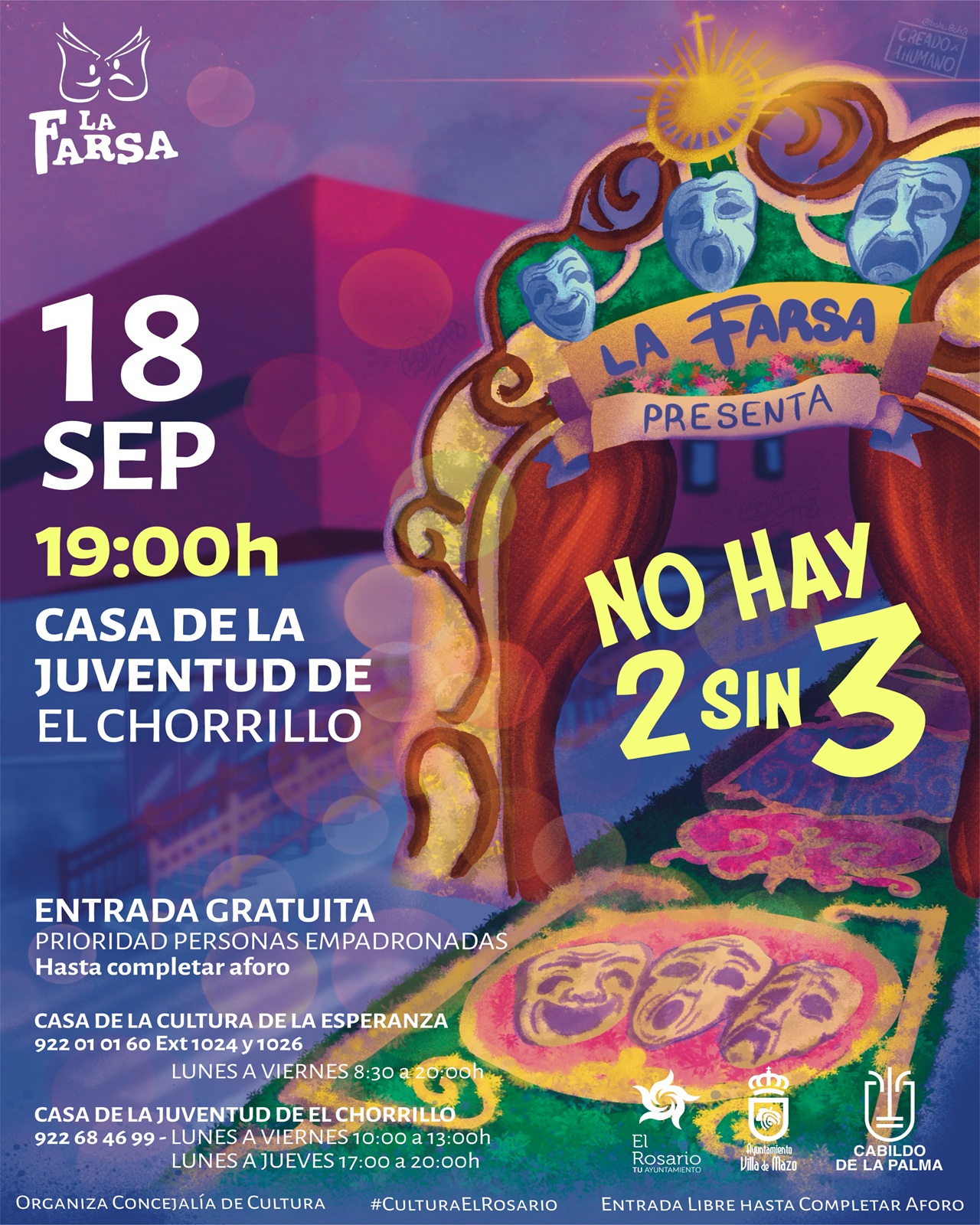 Teatro: No hay 2 sin 3. La Farsa presenta