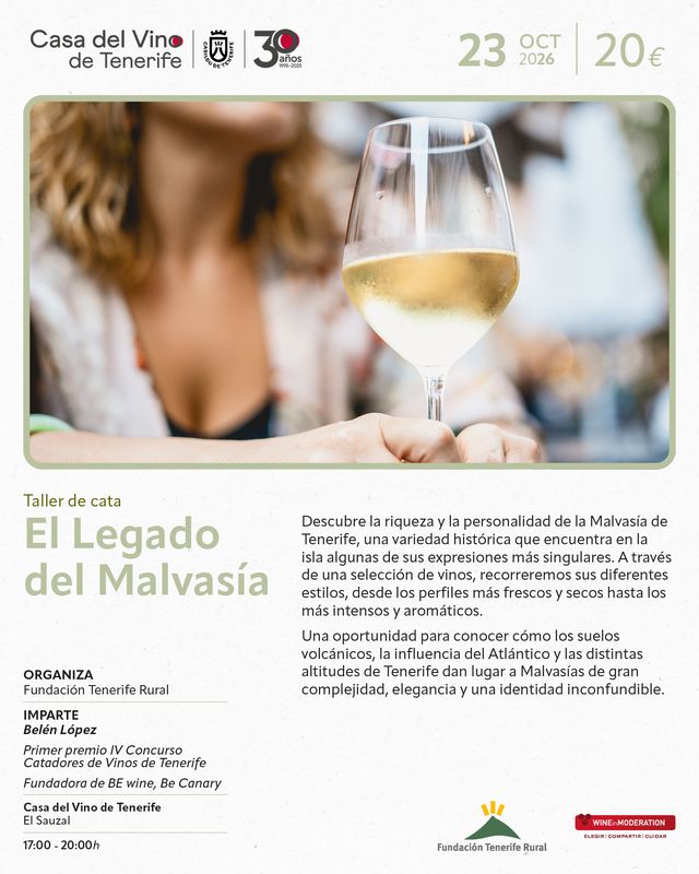 Taller de cata de Vinos El Legado del Malvasía