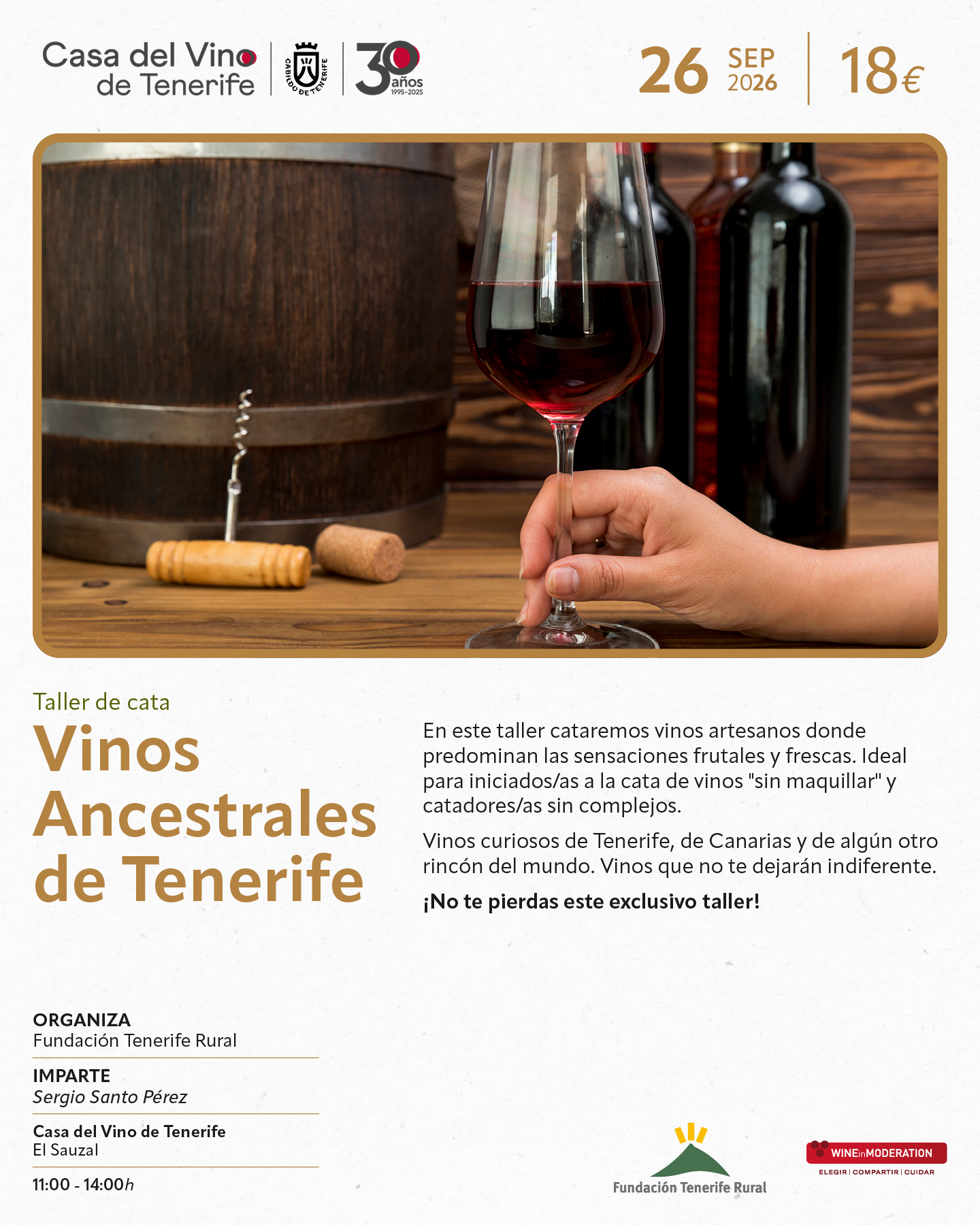 Taller de cata de Vinos Ancestrales de Tenerife