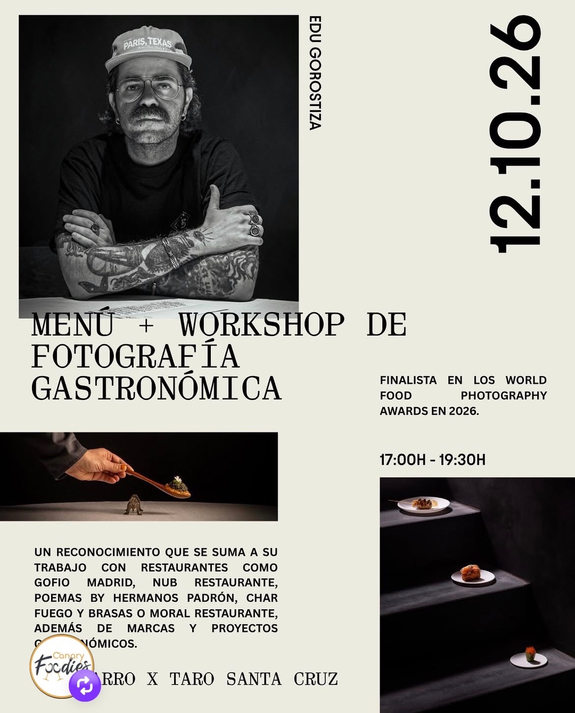 Menú + Workshop de Fotografía Gastronómica