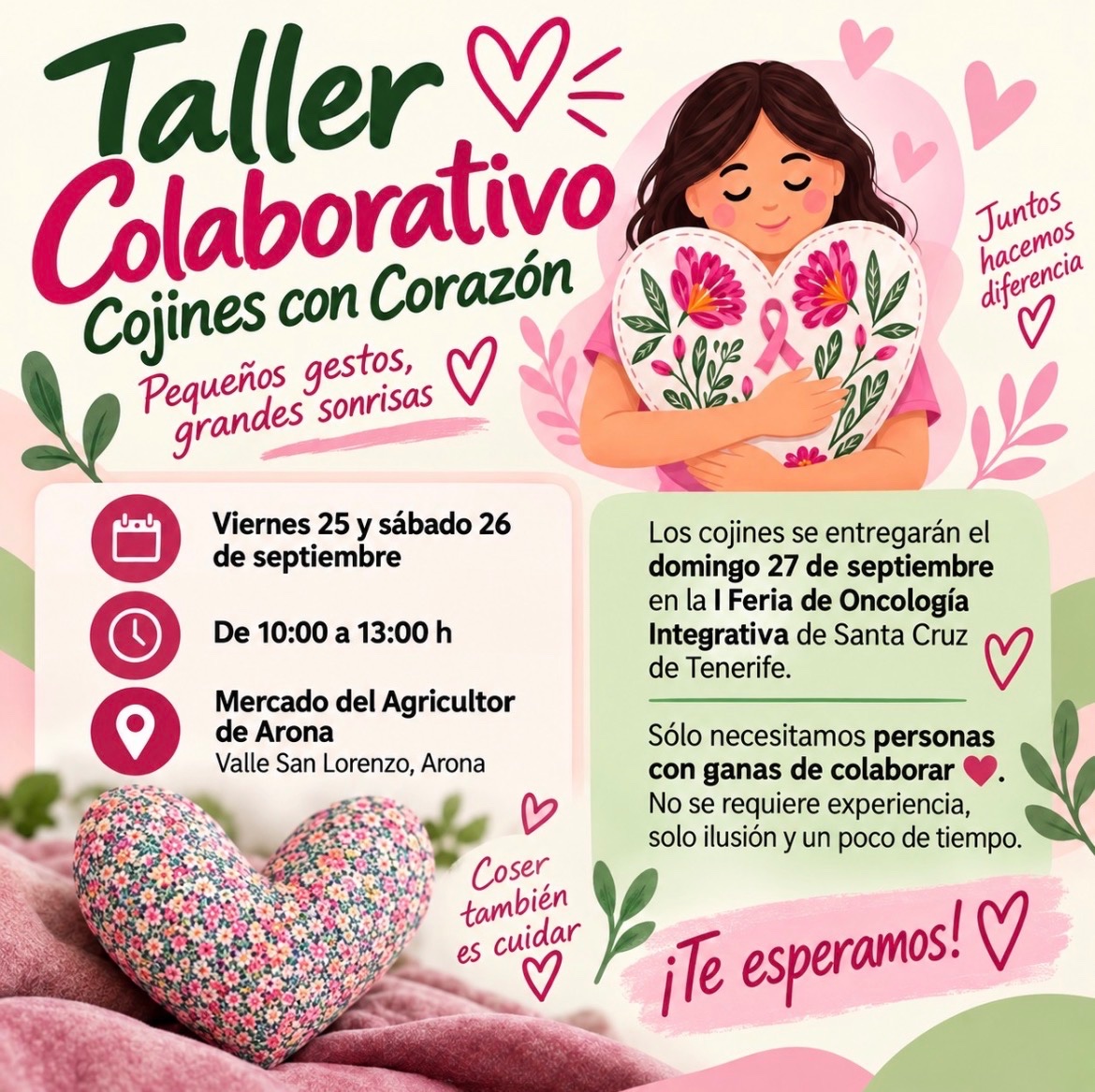 Taller Solidario Colaborativo «Cojines con Corazón»