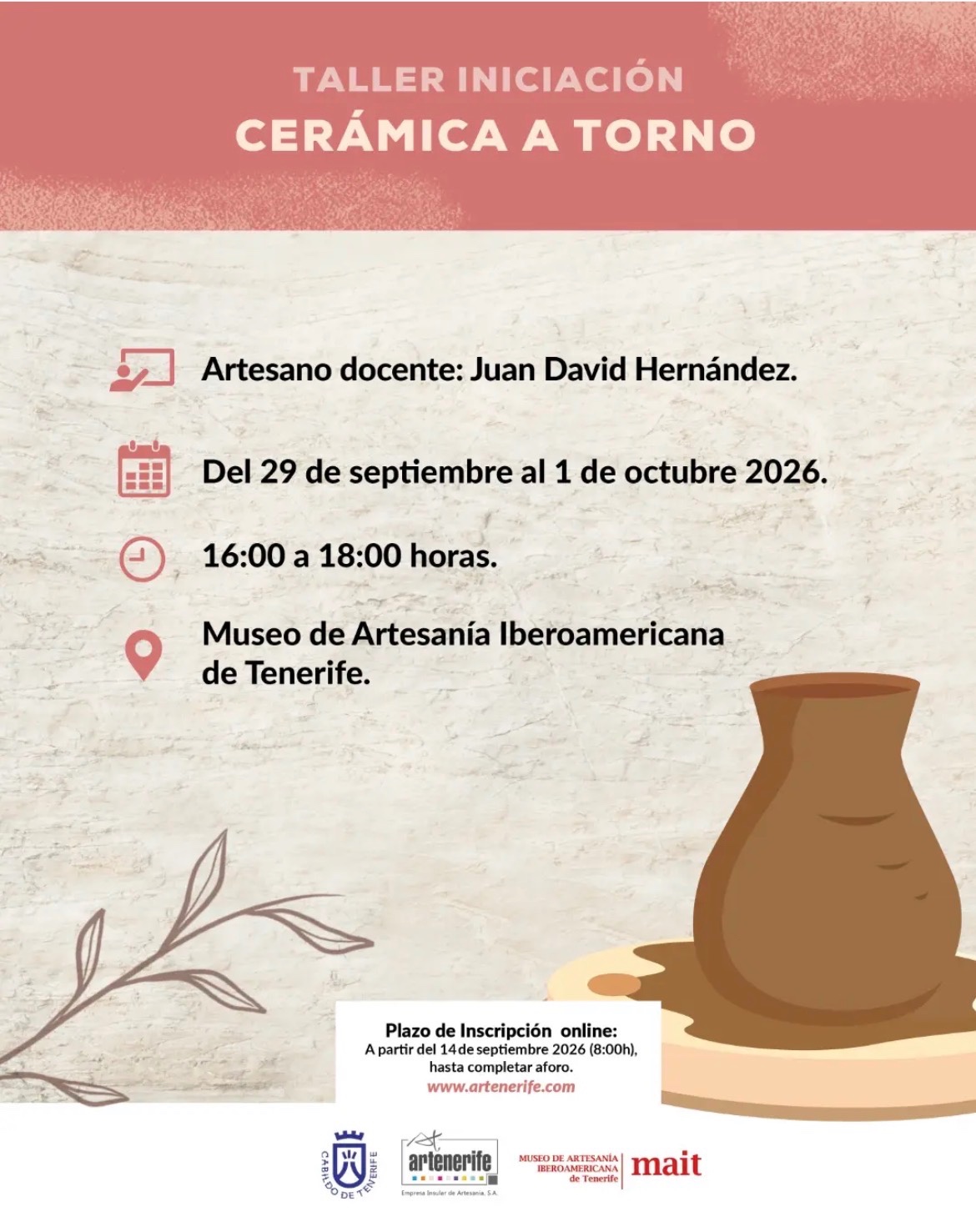 Taller de iniciación a la cerámica a torno